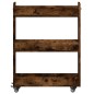 vidaXL Armario con ruedas madera ingeniería roble ahumado 60x22x79 cm vidaXL Armario con ruedas madera ingeniería roble ahumado 60x22x79 cm