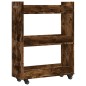 vidaXL Armario con ruedas madera ingeniería roble ahumado 60x22x79 cm vidaXL Armario con ruedas madera ingeniería roble ahumado 60x22x79 cm