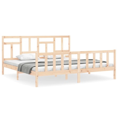 vidaXL Estructura de cama con cabecero madera maciza 200x200 cm