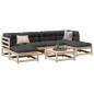 vidaXL Set de sofás jardín 7 pzas con cojines madera maciza pino vidaXL Set de sofás jardín 7 pzas con cojines madera maciza pino
