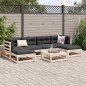 vidaXL Set de sofás jardín 7 pzas con cojines madera maciza pino vidaXL Set de sofás jardín 7 pzas con cojines madera maciza pino