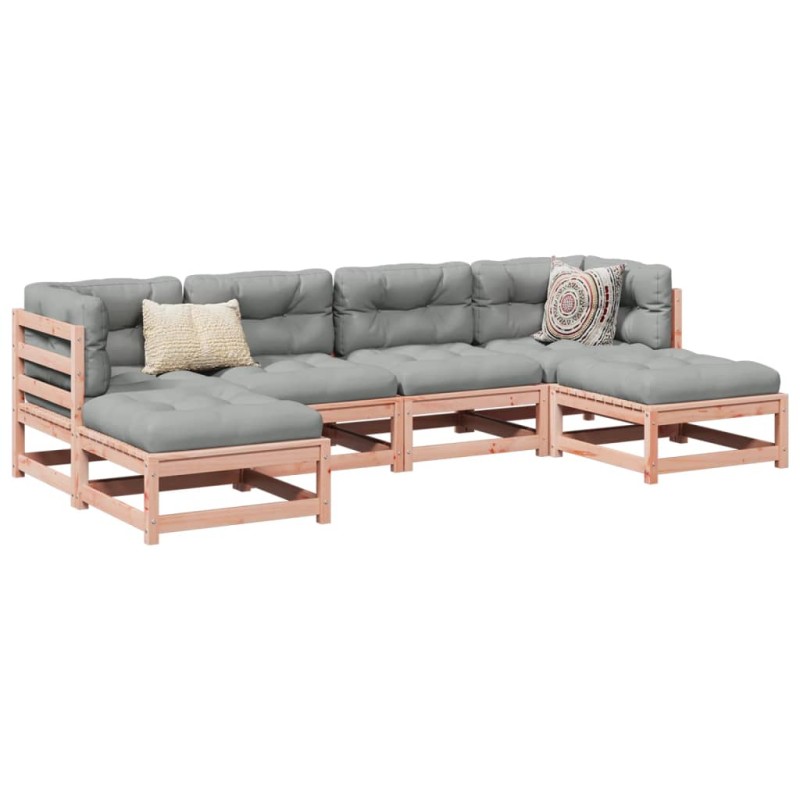 vidaXL Set de sofás jardín 6 pzas con cojines madera abeto Douglas vidaXL Set de sofás jardín 6 pzas con cojines madera abeto Douglas
