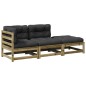 vidaXL Set de sofás jardín 3 pzas con cojines madera pino impregnada vidaXL Set de sofás jardín 3 pzas con cojines madera pino impregnada