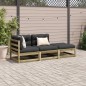 vidaXL Set de sofás jardín 3 pzas con cojines madera pino impregnada vidaXL Set de sofás jardín 3 pzas con cojines madera pino impregnada