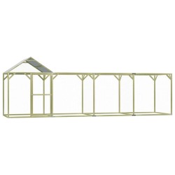 vidaXL Jaula gallinero madera impregnada pino y acero 6x1,5x2 m