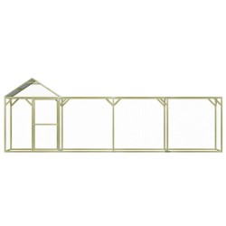 vidaXL Jaula gallinero madera impregnada pino y acero 6x1,5x2 m
