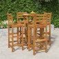 vidaXL Mesa y taburetes altos de jardín 5 pzas madera maciza acacia vidaXL Mesa y taburetes altos de jardín 5 pzas madera maciza acacia