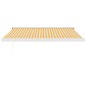 vidaXL Toldo retráctil aluminio y tela amarillo y blanco 3,5x2,5 m