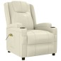 vidaXL Sillón de masaje de cuero sintético blanco crema vidaXL Sillón de masaje de cuero sintético blanco crema
