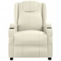 vidaXL Sillón de masaje de cuero sintético blanco crema vidaXL Sillón de masaje de cuero sintético blanco crema