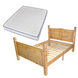 vidaXL Cama con colchón viscolelástico Mexican Pine Corona 160x200 cm