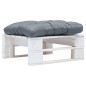 vidaXL Otomana de palets de jardín con cojín gris madera blanca vidaXL Otomana de palets de jardín con cojín gris madera blanca