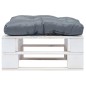 vidaXL Otomana de palets de jardín con cojín gris madera blanca vidaXL Otomana de palets de jardín con cojín gris madera blanca