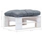 vidaXL Otomana de palets de jardín con cojín gris madera blanca vidaXL Otomana de palets de jardín con cojín gris madera blanca