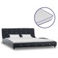 vidaXL Cama con colchón viscoelástico cuero sintético negro 160x200cm vidaXL Cama con colchón viscoelástico cuero sintético negro 160x200cm