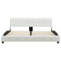 vidaXL Cama y colchón viscoelástico cuero sintético blanco 160x200 cm vidaXL Cama y colchón viscoelástico cuero sintético blanco 160x200 cm