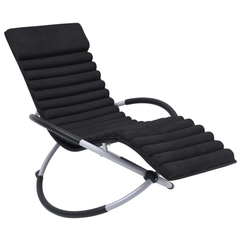 vidaXL Cojín para tumbona piel de ante negro vidaXL Cojín para tumbona piel de ante negro