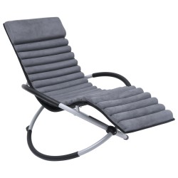vidaXL Cojín para tumbona piel de ante gris