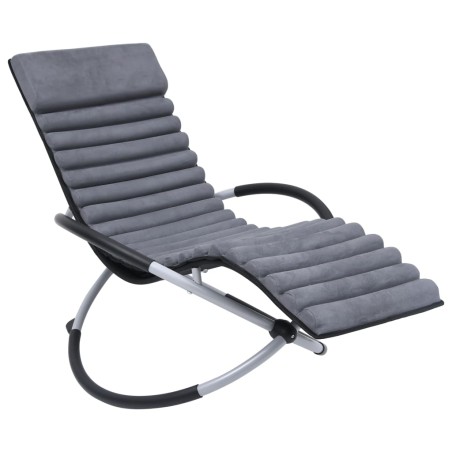 vidaXL Cojín para tumbona piel de ante gris