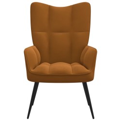 vidaXL Silla de relajación de terciopelo marrón