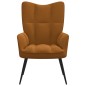 vidaXL Silla de relajación de terciopelo marrón