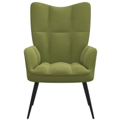 vidaXL Silla de relajación de terciopelo verde claro