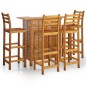vidaXL Juego muebles de bar para jardín 5 pzas madera maciza de acacia vidaXL Juego muebles de bar para jardín 5 pzas madera maciza de acacia
