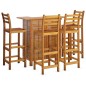 vidaXL Juego muebles de bar para jardín 5 pzas madera maciza de acacia vidaXL Juego muebles de bar para jardín 5 pzas madera maciza de acacia
