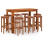 vidaXL Juego muebles de bar de jardín 9 piezas madera maciza de acacia vidaXL Juego muebles de bar de jardín 9 piezas madera maciza de acacia