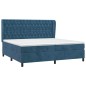 vidaXL Cama box spring con colchón terciopelo azul oscuro 200x200 cm vidaXL Cama box spring con colchón terciopelo azul oscuro 200x200 cm