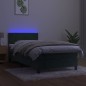 vidaXL Cama box spring colchón y LED terciopelo verde oscuro 80x200 cm vidaXL Cama box spring colchón y LED terciopelo verde oscuro 80x200 cm