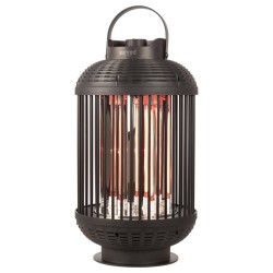 Sunred Calefactor de mesa Indox de halógeno 1200 W negro