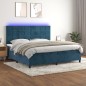 vidaXL Cama box spring colchón y LED terciopelo azul oscuro 200x200 cm vidaXL Cama box spring colchón y LED terciopelo azul oscuro 200x200 cm