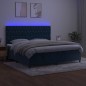 vidaXL Cama box spring colchón y LED terciopelo azul oscuro 200x200 cm vidaXL Cama box spring colchón y LED terciopelo azul oscuro 200x200 cm