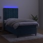 vidaXL Cama box spring colchón y LED terciopelo azul oscuro 80x200 cm vidaXL Cama box spring colchón y LED terciopelo azul oscuro 80x200 cm