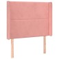 vidaXL Cama box spring colchón y LED terciopelo rosa 80x200 cm