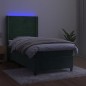 vidaXL Cama box spring colchón y LED terciopelo verde oscuro 80x200 cm vidaXL Cama box spring colchón y LED terciopelo verde oscuro 80x200 cm
