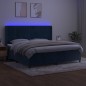 vidaXL Cama box spring colchón y LED terciopelo azul oscuro 200x200 cm vidaXL Cama box spring colchón y LED terciopelo azul oscuro 200x200 cm