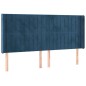 vidaXL Cama box spring colchón y LED terciopelo azul oscuro 200x200 cm vidaXL Cama box spring colchón y LED terciopelo azul oscuro 200x200 cm