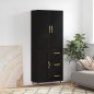 vidaXL Aparador alto madera contrachapada negro 69,5x34x180 cm vidaXL Aparador alto madera contrachapada negro 69,5x34x180 cm