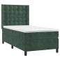 vidaXL Cama box spring colchón y LED terciopelo verde oscuro 80x200 cm vidaXL Cama box spring colchón y LED terciopelo verde oscuro 80x200 cm