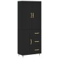 vidaXL Aparador alto madera contrachapada negro 69,5x34x180 cm vidaXL Aparador alto madera contrachapada negro 69,5x34x180 cm
