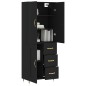 vidaXL Aparador alto madera contrachapada negro 69,5x34x180 cm vidaXL Aparador alto madera contrachapada negro 69,5x34x180 cm