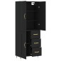 vidaXL Aparador alto madera contrachapada negro 69,5x34x180 cm vidaXL Aparador alto madera contrachapada negro 69,5x34x180 cm
