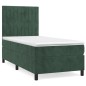 vidaXL Cama box spring con colchón terciopelo verde oscuro 80x200 cm vidaXL Cama box spring con colchón terciopelo verde oscuro 80x200 cm