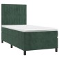 vidaXL Cama box spring con colchón terciopelo verde oscuro 80x200 cm vidaXL Cama box spring con colchón terciopelo verde oscuro 80x200 cm