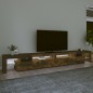 vidaXL Mueble de TV con luces LED color roble ahumado 290x36,5x40 cm