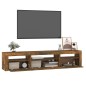 vidaXL Mueble de TV con luces LED roble ahumado 195x35x40 cm
