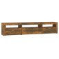 vidaXL Mueble de TV con luces LED roble ahumado 195x35x40 cm