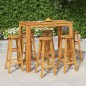 vidaXL Mesa y taburetes altos de jardín 7 pzas madera maciza acacia vidaXL Mesa y taburetes altos de jardín 7 pzas madera maciza acacia